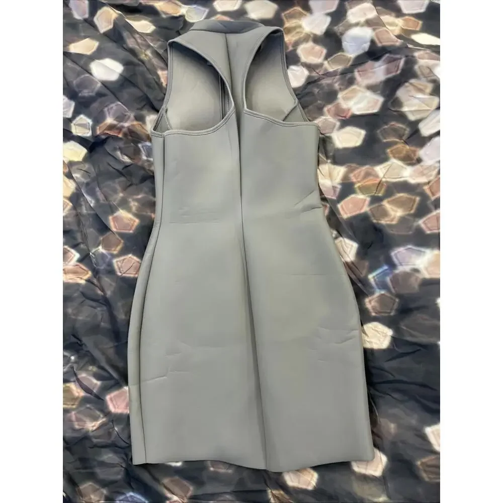 SKIMS Rubberized Scuba‎ Swim Mock Neck Dress Gray Size XS H42